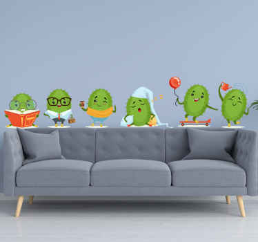 Wandtattoo Pflanze Satz von niedlichen Kakteen - TenStickers