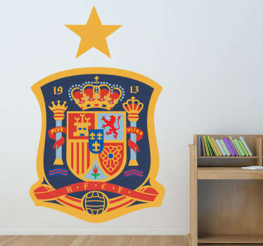 Stickers représentant le logo de la sélection espagnole de football, championne du monde et double championne d'Europe.