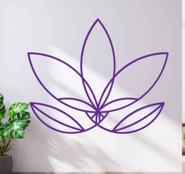 Vinilo flor de loto estilo monocolor - TenVinilo