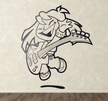 Vinil decorativo de jovem baixista - TenStickers