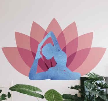 Lotus flower with yoga position flower sticker - TenStickers