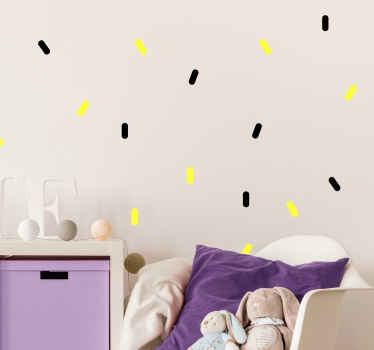Vinilo infantil confeti amarillo y negro - TenVinilo