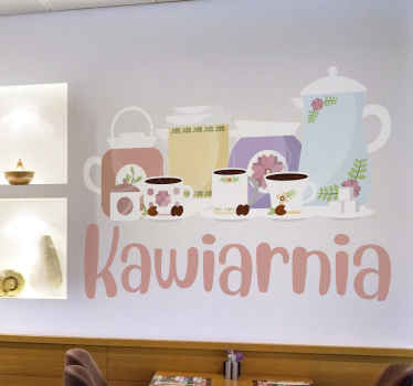 Naklejka na ścianę polskie napisy Kawiarnia - TenStickers