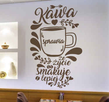 Naklejka na ścianę polskie napisy Kawa - TenStickers