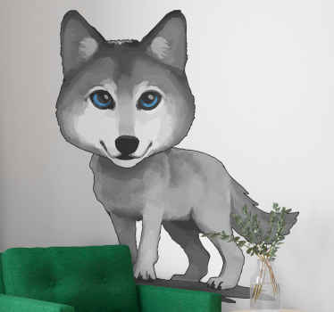 Naklejka na ścianę dzikie zwierzęta Szary wilk  - TenStickers