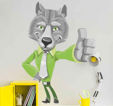 Autocolantes com animais selvagens Terno verde lobo polegares par - TenStickers