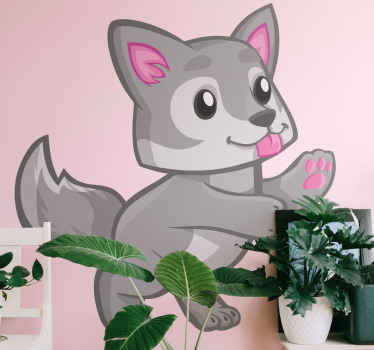 Wandtattoo Wildes Tier Baby Wolf Cartoon! - TenStickers