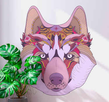 Farkas rajz művészi vadállat matrica - TenStickers