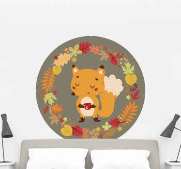 Wandtattoo Wildes Tier Comic-fuchs im herbst - TenStickers