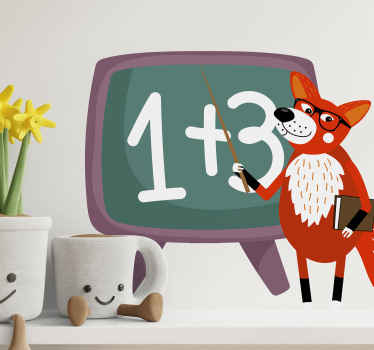 Tegneserie ræv lærer vildt dyr væg klistermærke - TenStickers