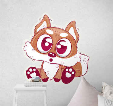 χαριτωμένο anime fox άγριο ζώο decal - TenStickers