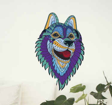 Tribal fox head wild animal decal - TenStickers