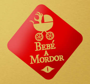 Pegatina bebé a bordo Mordor - TenVinilo