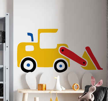 Wandtattoo Spielzeug Bagger bulldozer einfache karikatur - TenStickers