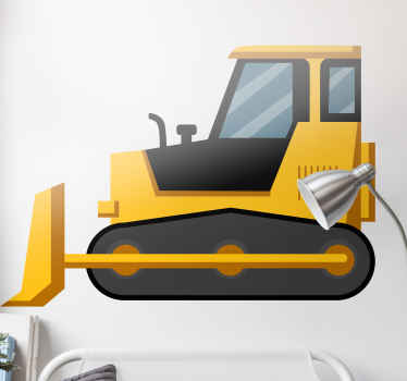 εκσκαφέας κίτρινο και μαύρο παιχνίδι μπουλντόζα - TenStickers