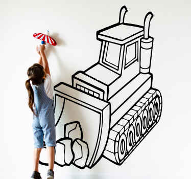 Excavator buldozer copii cu pietre autocolant jucărie - TenStickers