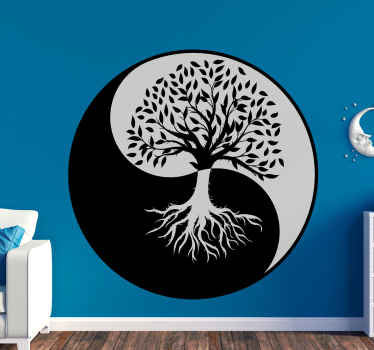 Vinilo de árbol árbol de la vida ying y yang - TenVinilo
