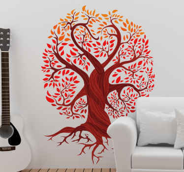 Sticker arbre de vie rouge - TenStickers