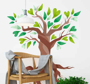 Tree of Life heart leaves tree wall sticker - TenStickers