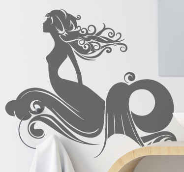 The mermaid goddess silhouette shower screen sticker - TenStickers