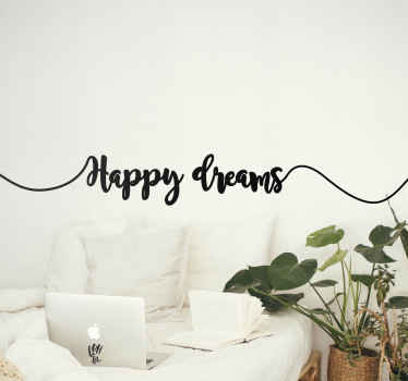 Autocolantes decorativos de outros textos Feliz sonhos linha eleg - TenStickers