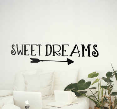 Sweet dreams on arrow text wall sticker - TenStickers