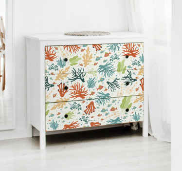 Barvita nalepka za pohištvo iz koral - TenStickers