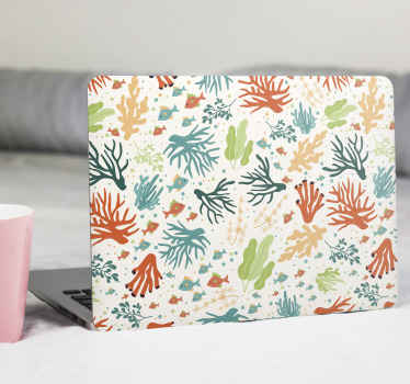 Colorful coral laptop skin - TenStickers