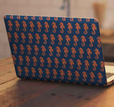Autocolante para PC Padrão de cavalo-marinho laranja - TenStickers