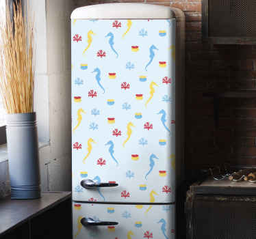 Sjöhäst och korall kylskåp dekal - Tenstickers