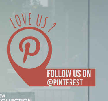 Follow me Pinterest window sticker - TenStickers