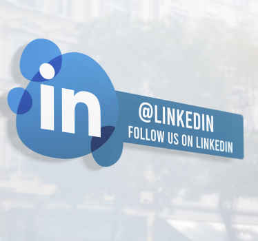 Follow me Linkedin window decal - TenStickers