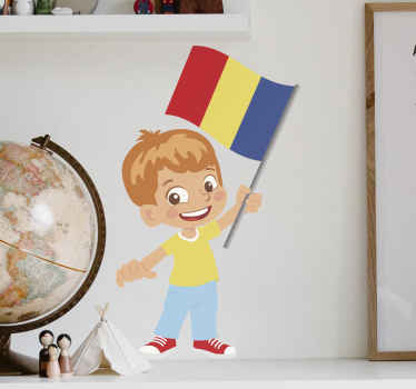 Autocolant personalizat steag băiat român - TenStickers