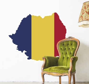 Autocolant de perete harta și steagul românesc - TenStickers