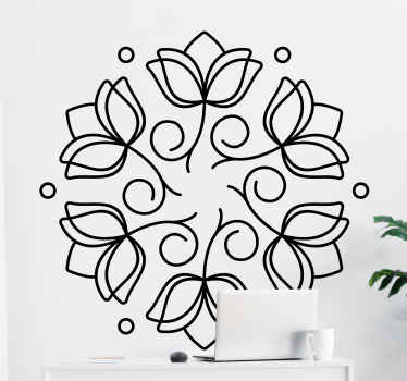 Nature wall sticker botanical mandala design - TenStickers