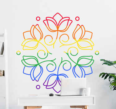 Αυτοκόλλητο με lgtb floral of life floral wall - TenStickers