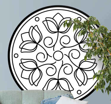 Black and white flower of life wall sticker - TenStickers