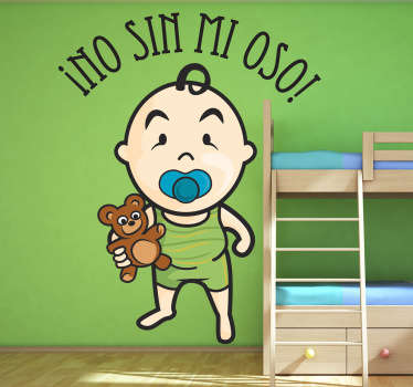 Vinilo infantil no sin mi oso - TenVinilo