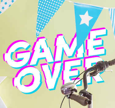 Gaming game over video game sticker - TenStickers