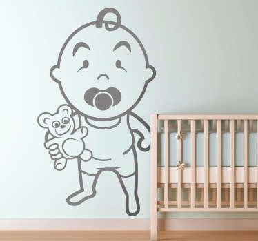 Toddler & Teddy Wall Sticker - TenStickers