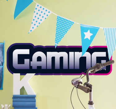 Gaming big font video game sticker - TenStickers