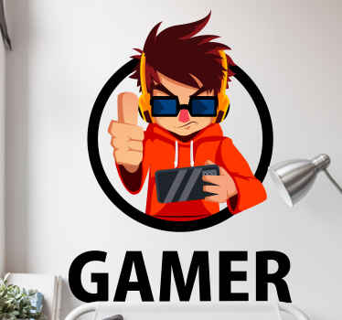 Gaming boy video game sticker - TenStickers