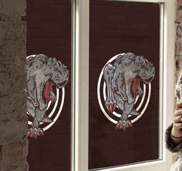 T-rex 일러스트 창 스티커 - TenStickers