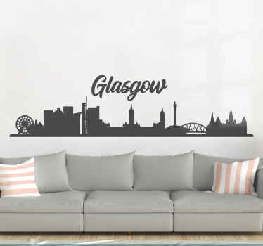 Glasgow skyline living room wall sticker - TenStickers