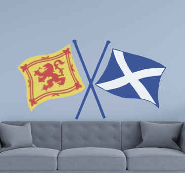 Scotland crossed flags vinyl sticker - TenStickers