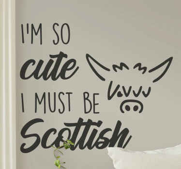 Cute Scottish text wall sticker - TenStickers