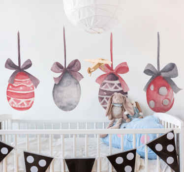 Hanging Easter eggs wall sticker - TenStickers