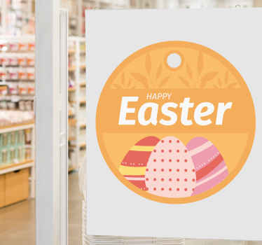 Easter egg circle window sticker - TenStickers