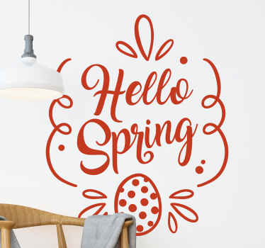 Hello spring! Easter wall sticker - TenStickers