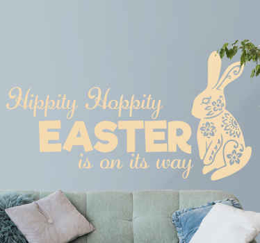 Hippity, hoppity Easter wall sticker - TenStickers